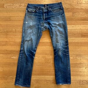 A.P.C. Dark Blue Straight Jeans (worn wash)